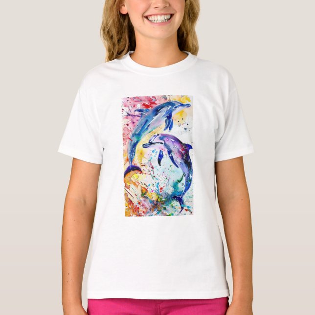 Camiseta Dois golfinhos bonito (Frente)