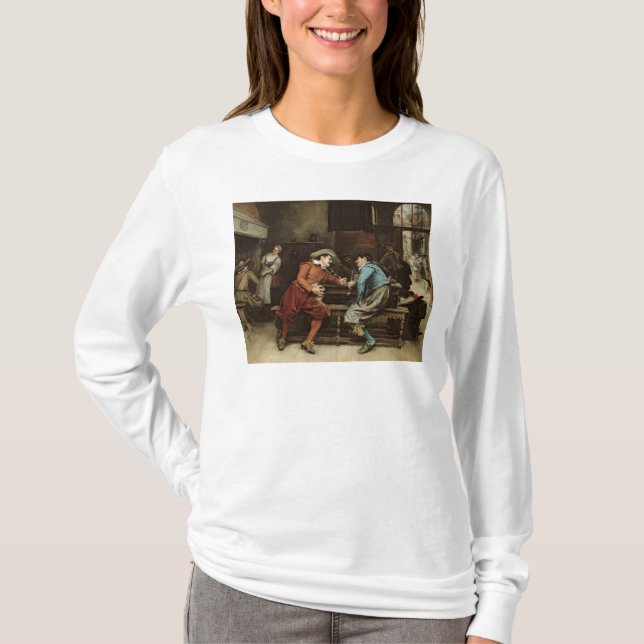 Camiseta Dois homens que falam em uma taberna (Frente)