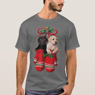Camiseta Dois Labrador Cachorro de Retriever Dentro Luvas N