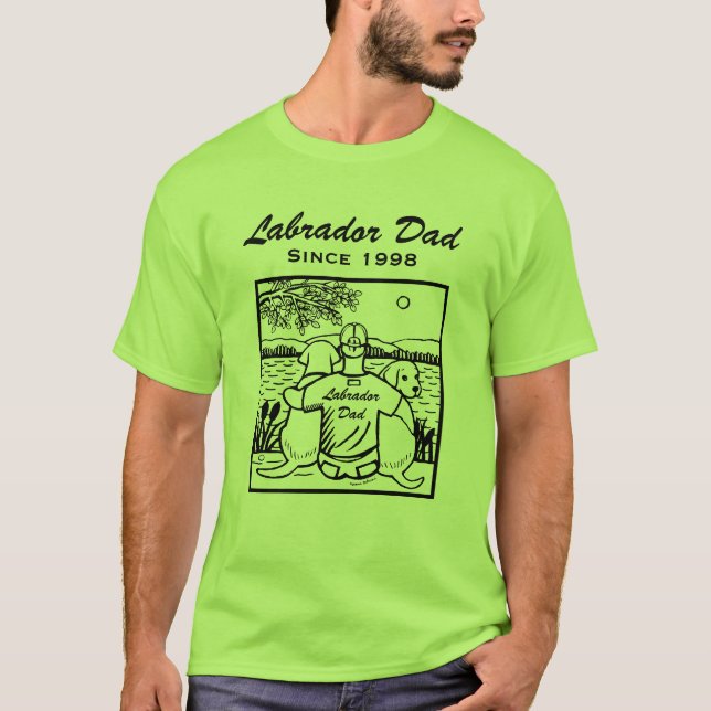 Camiseta Dois Labradors e pai (Frente)