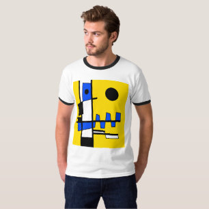 Camiseta Dois Lados Da Etnicidade Amarelo Azul Preto Branco