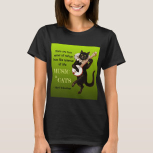 Camiseta Dois Meios de Refúgio Música Gatos Schweitzer