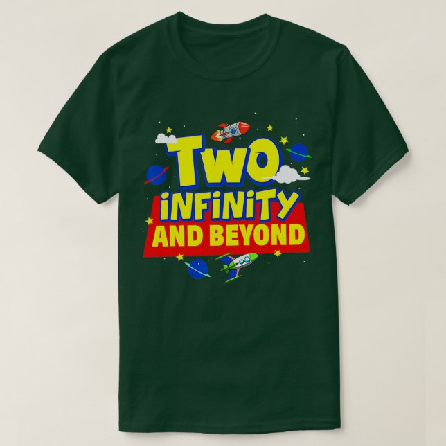 Camiseta Dois Meninos Infinitos E Além Do Aniversário De 2  (Frente do Design)