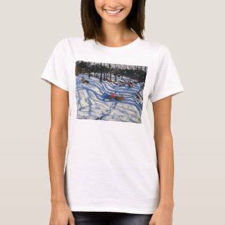 Camiseta Dois meninos que caem fora um pequeno trenó