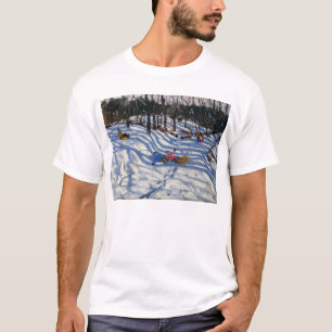 Camiseta Dois meninos que caem fora um pequeno trenó