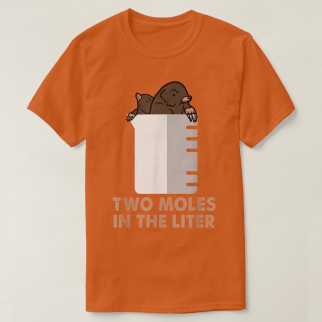 Camiseta Dois Moles Por Litro - Ciência Engraçada Em Químic (Frente do Design)