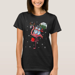 Camiseta Dois Neves Xmas Andando Flamingo Reindeer Sungles