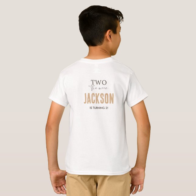 Camiseta Dois Para a Lua | Decoração de Aniversário do Mode (Parte Traseira Completa)