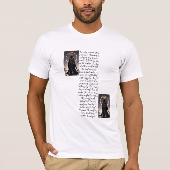 Camiseta Dois passos à frente, sabedoria profunda e poder i (Frente)