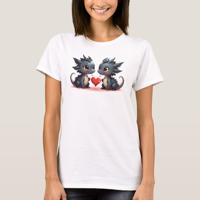 Camiseta Dois pequenos dragões apaixonados (Frente)