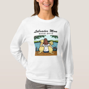Camiseta Dois personalizados Labradors amarelo e mamã por
