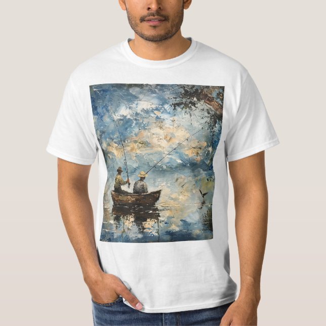 Camiseta Dois pescadores num barco (Frente)