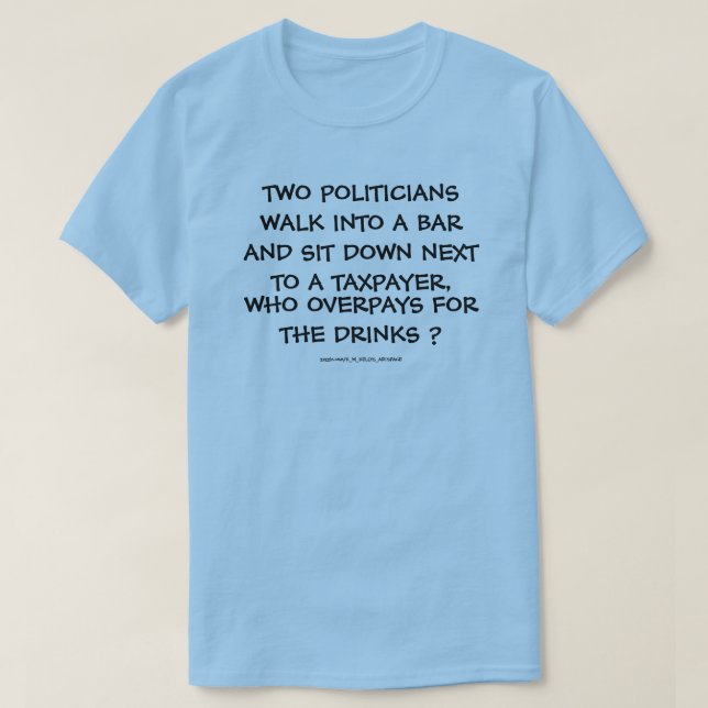 CAMISETA DOIS POLÍTICOS CAMINHAM EM UM BAR. (Frente do Design)