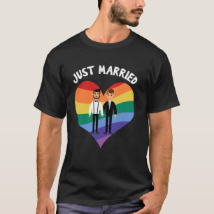 Camiseta Dois Recem casados de Gay de Festa de casamento LG