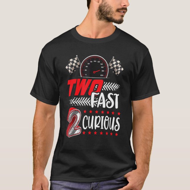 Camiseta Dois segundo aniversário de corrida rápido 2 curio (Frente)