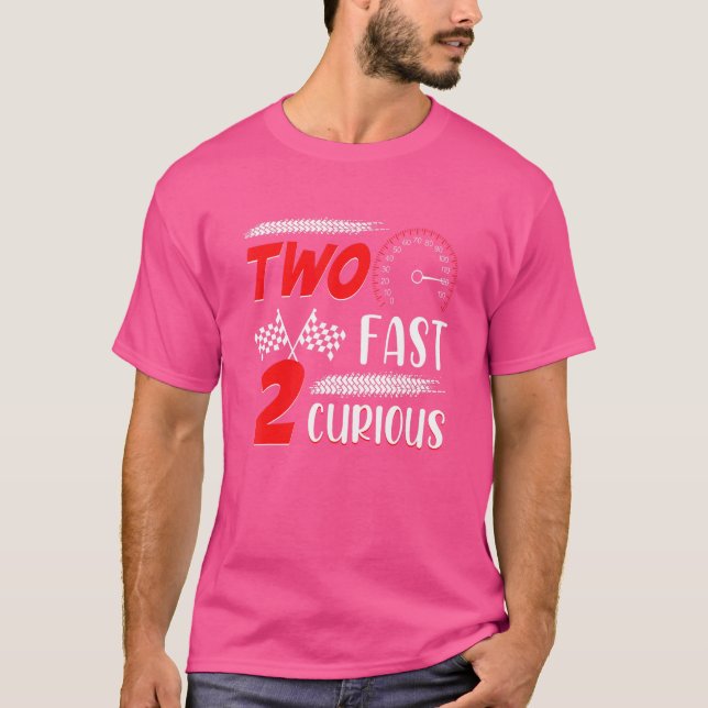 Camiseta Dois segundo aniversário de corrida rápido 2 curio (Frente)
