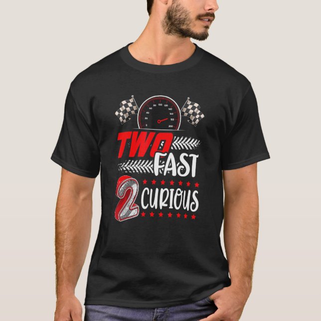 Camiseta Dois segundo aniversário de corrida rápido 2 curio (Frente)