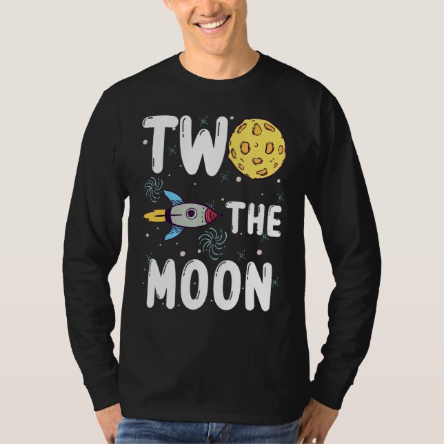 Camiseta Dois segundos aniversários De Moon Toddler De 2 An (Frente)