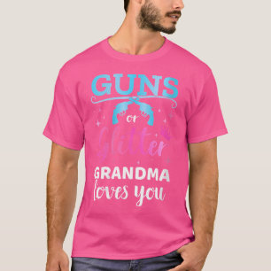 Camiseta Dois Sexos Revelam Armas Ou Vovó Glitter Correspon