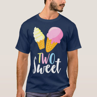 Camiseta Dois Sorvete Doce No Segundo Aniversário