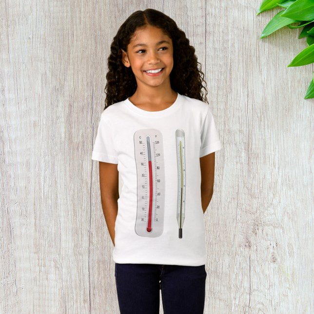 Camiseta Dois Termômetros Meninas T-Shirt (Criador carregado)