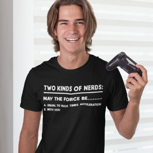 Camiseta Dois tipos de física e jogos de Nerd