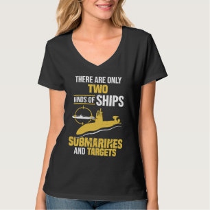 Camiseta Dois Tipos de Navios Submarinos e Alvos Militares