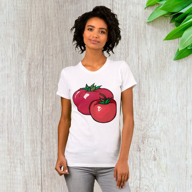 Camiseta Dois Tomates Vermelhos Womens T-Shirt (Criador carregado)