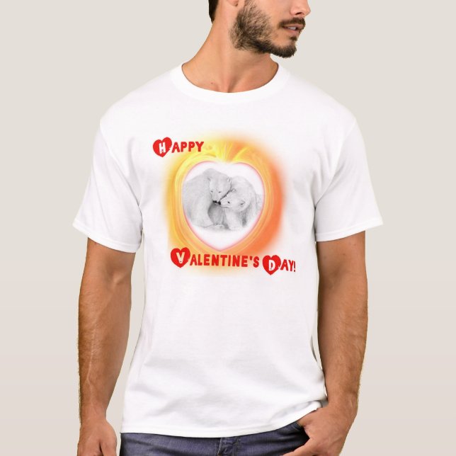 Camiseta Dois ursos no amor -- Feliz dia dos namorados! (Frente)