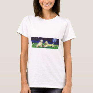 Camiseta Dois wheatens sob a lua