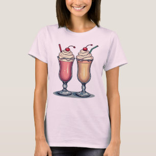 Camiseta Dois Yummy Milkshakes T-Shirt Gráfico de Mulheres