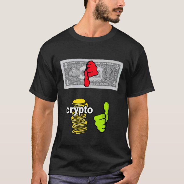 Camiseta Dólares Más Cripto Boa Nova Idade Dinheiro (Frente)