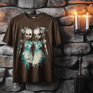 Camiseta Dollcore Twin Dolls Fairycore Y2K Gothic assombrad