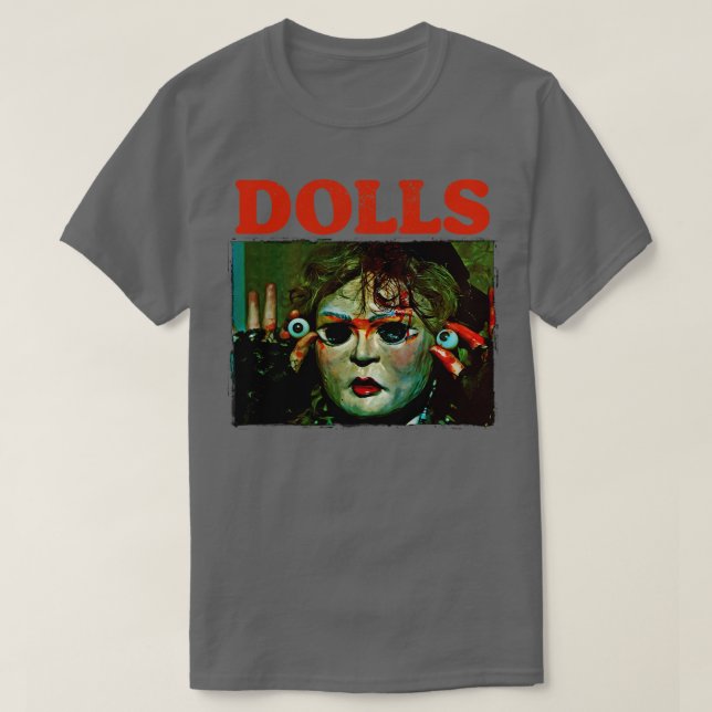 Camiseta DOLLS Retro 80s Cult Classic Horror (Frente do Design)