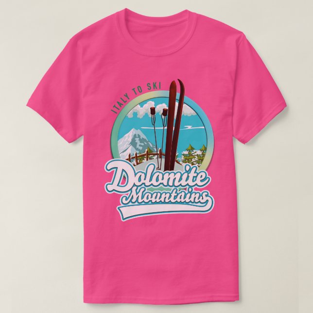 Camiseta Dolomite Mounts Itália Ski 1 (Frente do Design)