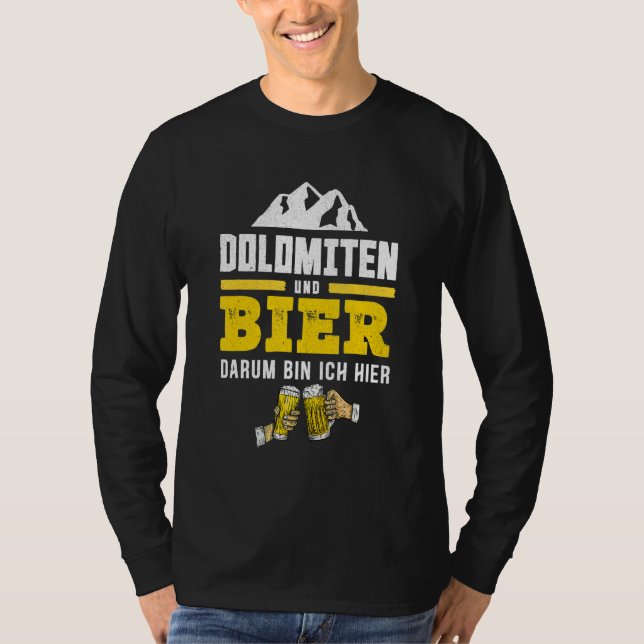 Camiseta Dolomites E Cerveja Do Tirol Do Sul Que Caminham N (Frente)