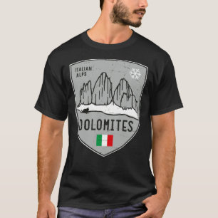 Camiseta Dolomites Mountain Itália Emblem  