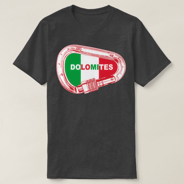 Camiseta Dolomites Subindo Carabiner (Frente do Design)