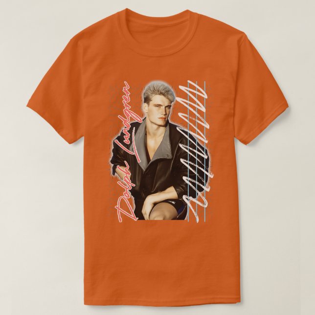 Camiseta Dolph Lundgren 80s Design do ventilador retrorrefl (Frente do Design)