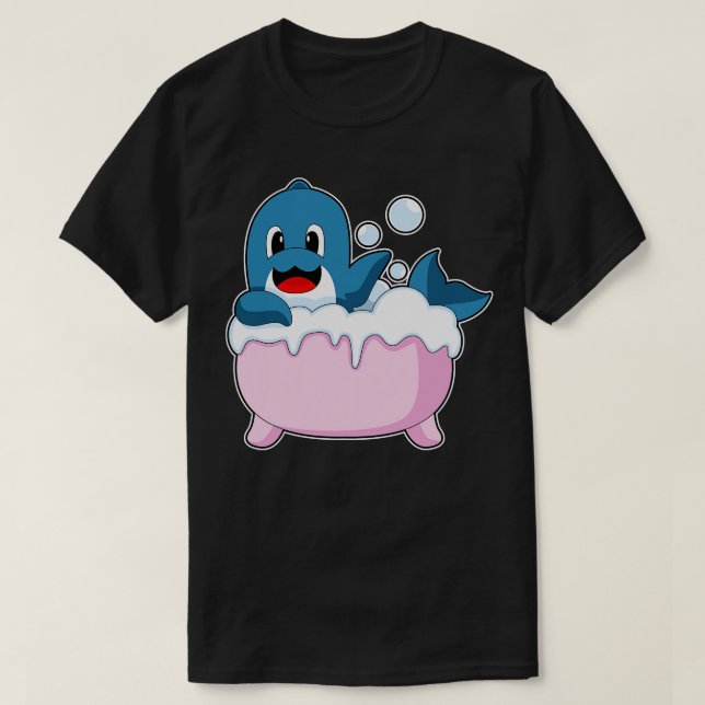 Camiseta Dolphin Bathe Bathtub (Frente do Design)