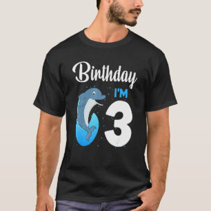 Camiseta Dolphin Birthday, 3 anos Meninos Meninos Meninos D