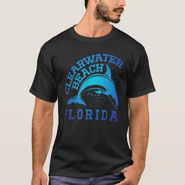 Camiseta Dolphin  CLEARWATER BEACH Vacation Vintage (Frente)