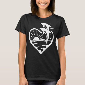 Camiseta Dolphin Floral Dolphin Heart Sea Animal
