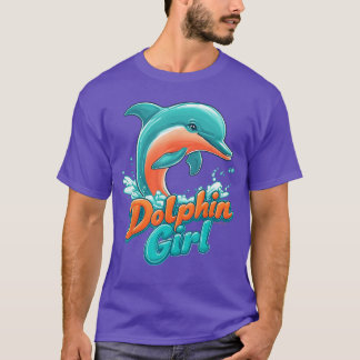 Camiseta Dolphin Girl Florida Souvenir Miami Beach Gift for