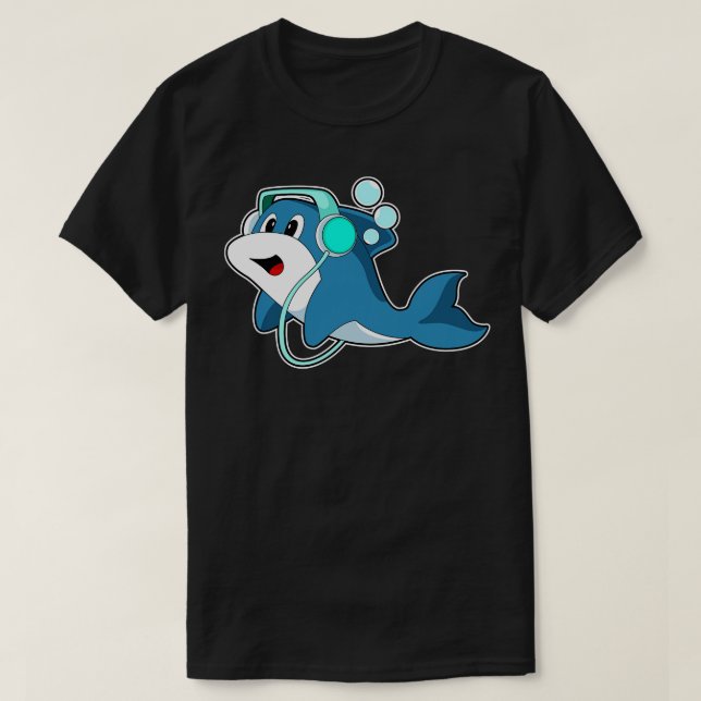 Camiseta Dolphin Headphone Music 1 (Frente do Design)