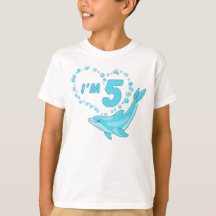 Camiseta Dolphin Heart 5 Birthday