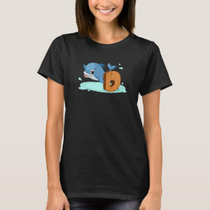 Camiseta Dolphin - Letra D Alphabet Animal For Boys, Girls