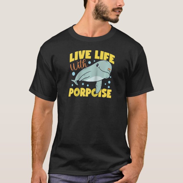 Camiseta Dolphin Live Life With Porpoise Raglan Baseball Te (Frente)