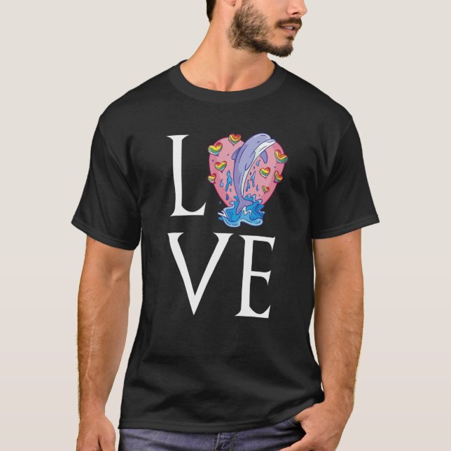 Camiseta Dolphin Love Whale Cute Dolphins Underwater world  (Frente)