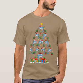 Camiseta Dolphin Lover Xmas Lighting Papais noeis Dolphin C